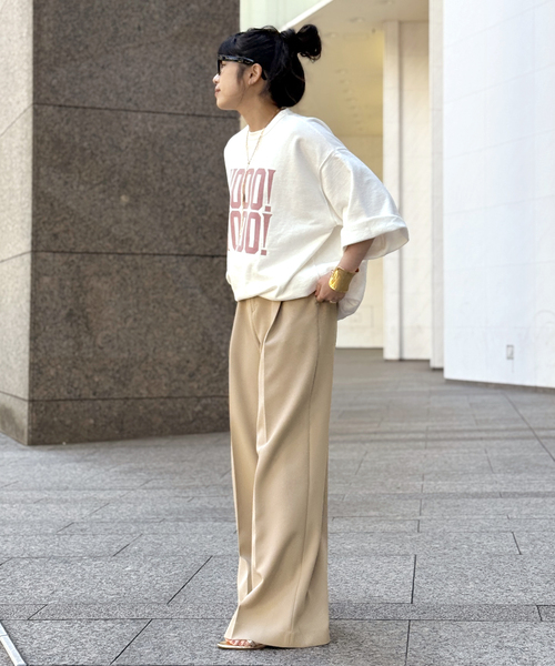EVERYDAY I LIKE. スラックス パンツ *ダブルクロスワイドパンツ