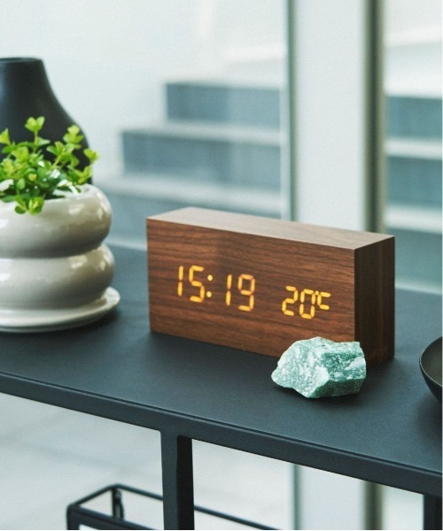 LAKOLE（ラコレ） 時計 デジタルクロックWOOD「レクタングル