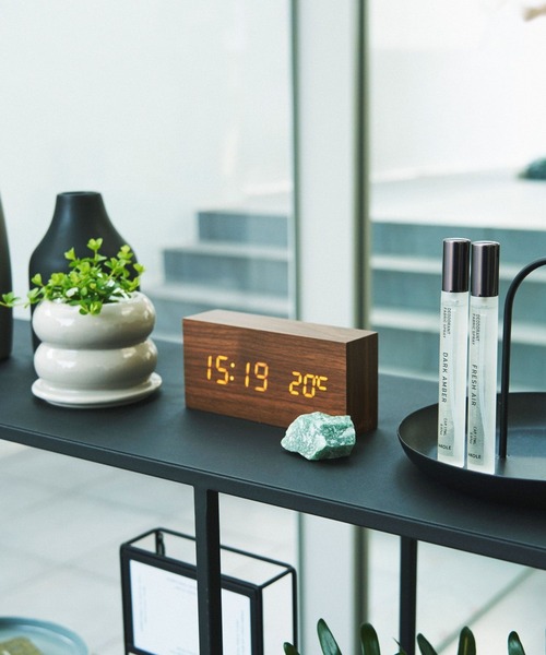 LAKOLE（ラコレ） 時計 デジタルクロックWOOD「レクタングル