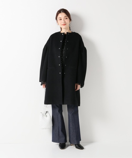 IENA（イエナ） ノーカラーコート 34 ブラック レディース : ZOZOTOWN