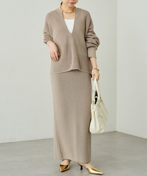 スキッパー和紙ニット 定価18700円 ラウンジドレス Loungedress ニット セーター スキッパー和紙ニット レディース