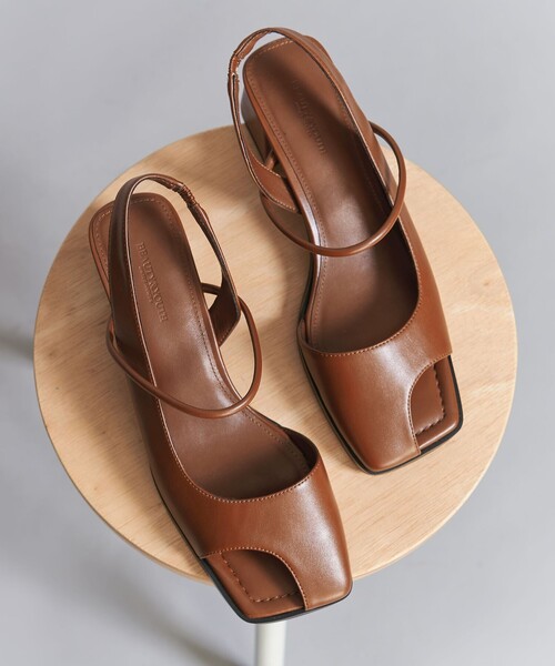 UNITED ARROWS レザー サンダル レザーライク スライド サンダル
