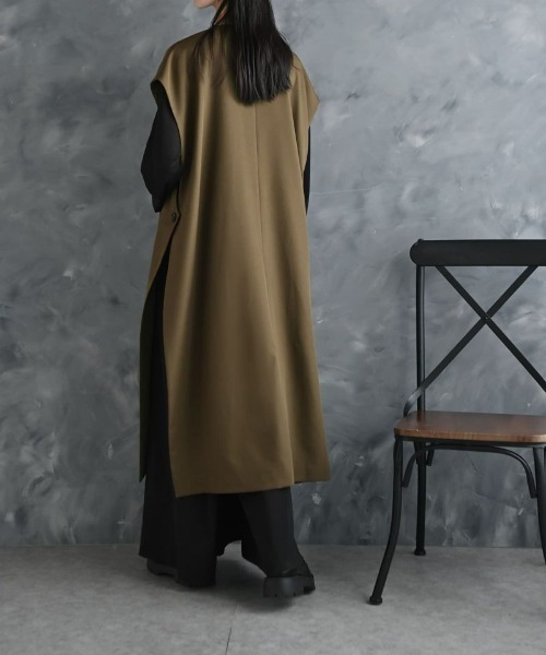 ベスト ジレ 「BLK001」シングルロングベスト レディース STYLE DELI ベスト ジレ 「BLK001」シングルロングベスト