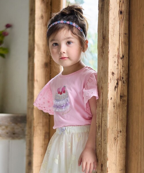 ANY（エニィ） tシャツ 袖レース ケーキプリント Tシャツ キッズ 子供