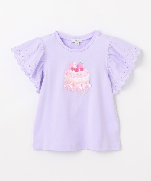 希少★メゾピアノ ケーキプリント Tシャツ コロン ANY（エニィ） tシャツ 袖レース ケーキプリント Tシャツ キッズ 子供