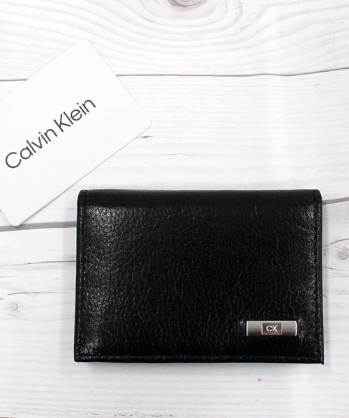カルバンクライン 折り財布 ケース   カードケース Calvin Klein（カルバン・クライン） カードケース CK ロゴプレート