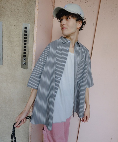 niko and…（ニコアンド） シャツ イージーケア柄ショートスリーブ