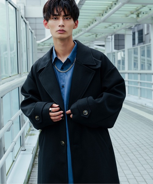 「Ellno Loset」 チェスターコート LARGE 杢グレー メンズ_画像3