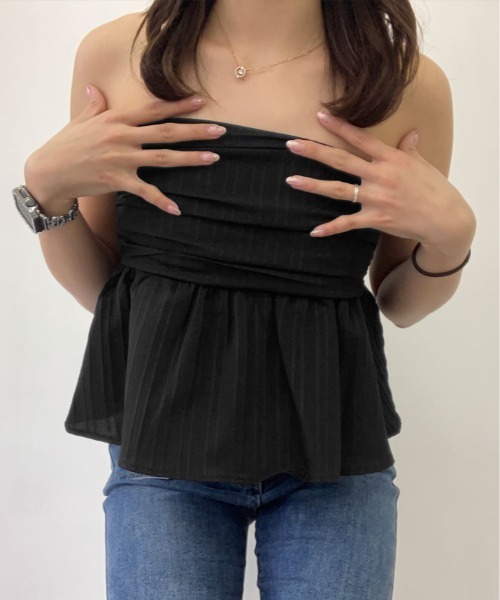 ブラウス シャツ ペプラム チューブトップ レディース : ZOZOTOWN