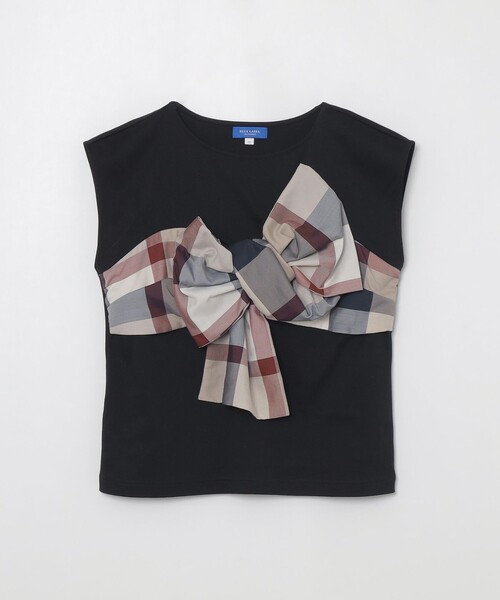 新品 BLUE LABEL CREST BRIDGE ノバチェックリボン シャツ BLUE LABEL CRESTBRIDGE tシャツ コンパクトピマスムース