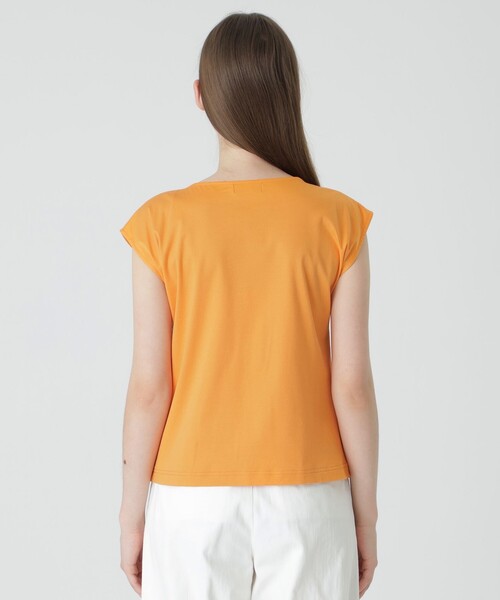 tシャツ コンパクトピマスムースサイドチェックカットソー レディース BLUE LABEL CRESTBRIDGE tシャツ コンパクトピマスムースバック