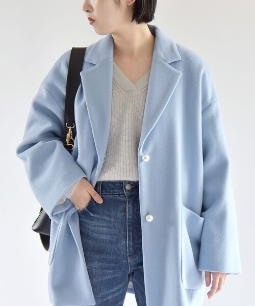 quaranciel 「quaranciel」 チェスターコート ONE SIZE ライトブルー