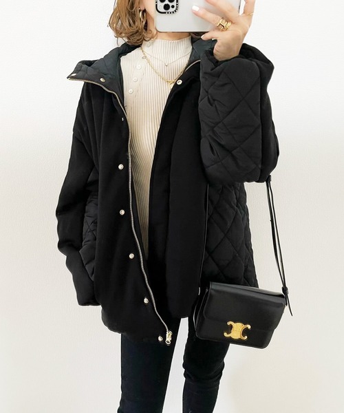 【新品】Emma taylor フード付き軽量ジャケット 美シルエット3wayキルティングフードコート Emma Taylor│STYLEDOOR