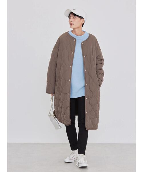 「AMERICAN HOLIC」 ノーカラーコート M モカ レディース_画像5