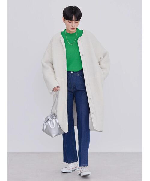 「AMERICAN HOLIC」 ノーカラーコート M モカ レディース_画像6