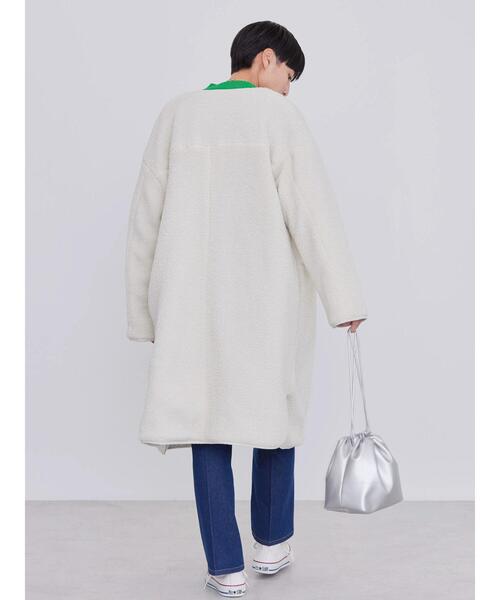 「AMERICAN HOLIC」 ノーカラーコート M モカ レディース_画像7