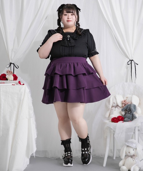 Diable baiser（ディアブルベーゼ） スカート 「4Lー6L」3段ティアード