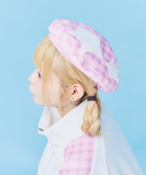 Hauls 帽子 ベレー帽 レディース ちぇっくお星さまベレー帽 レディース