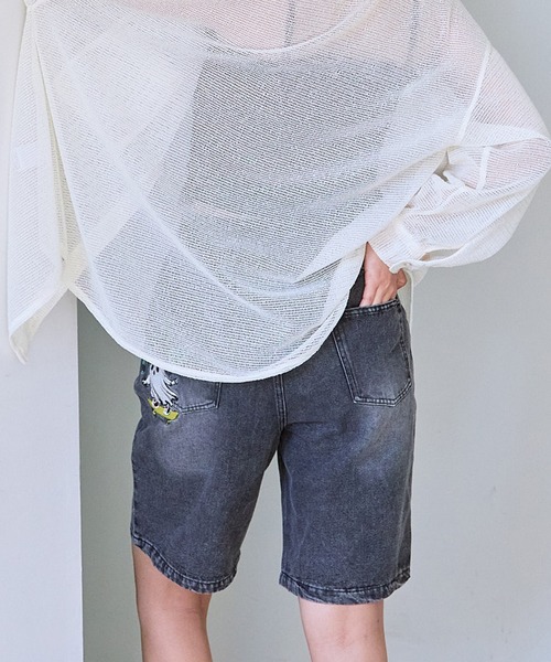 パンツ デニム刺繍ハーフパンツ レディース : ZOZOTOWN Yahoo!店