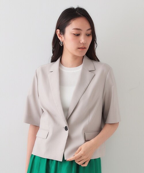 grinリネンライクジャケット テーラードジャケット green label relaxing ジャケット テーラードジャケット 「size