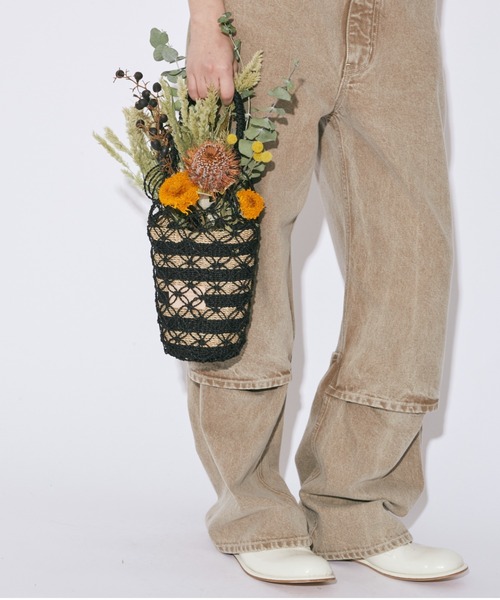 かごバッグ カゴバッグ ビューティフルピープル beautiful people abaca biku roll bag_7