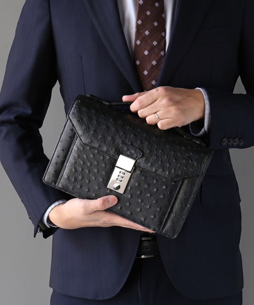 未使用　オーストリッチ　ビジネスバッグ　ダレスバッグ オーストリッチ バッグ メンズ ビジネスバッグ : IMPショップ