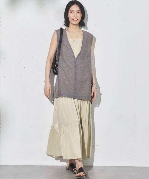 DOUX ARCHIVES ベスト ジレ ラメメッシュベスト レディース