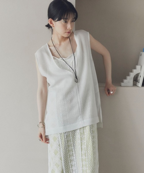DOUX ARCHIVES ベスト ジレ ラメメッシュベスト レディース