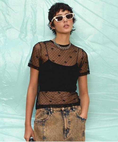 MAISON SPECIAL（メゾンスペシャル） tシャツ Embroidery Lace Tops