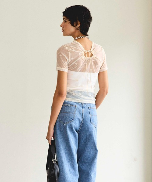 tシャツ Embroidery Lace Tops/エンブロイダリーレーストップス「MAISON SPECIAL/メゾンスペシャル」 レディース MAISON SPECIAL tシャツ Embroidery Lace Tops/エンブロイダリー
