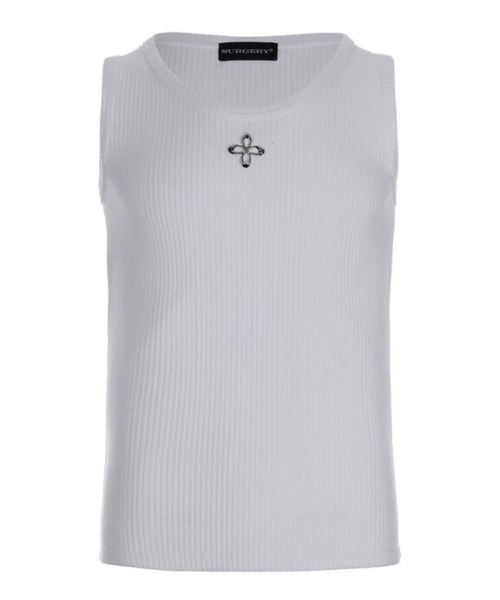 surgery 25SS クローバーロゴ ノースリーブ SURGERY】metal clover logo crop sleeveless / 【サージェリー