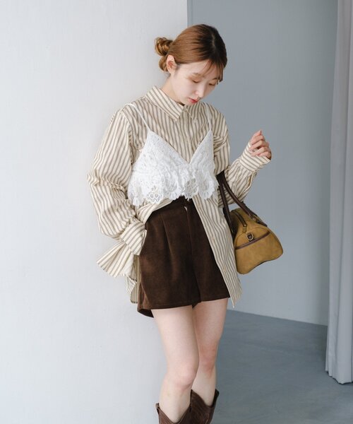 Kastane（カスタネ） ブラウス シャツ 「セットアップ対応」ストライプ