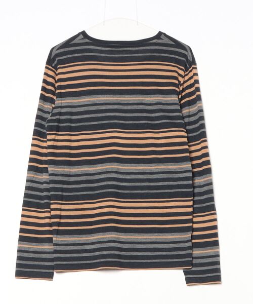 「KATHARINE HAMNETT」 ボーダー柄長袖Tシャツ L ブラック メンズ_画像2