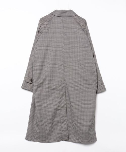 「WYM LIDNM」 チェック柄ステンカラーコート M ネイビー メンズ_画像2