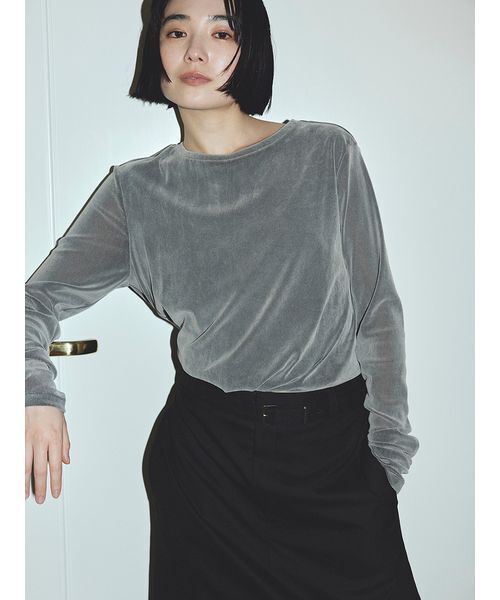 MIESROHE（ミースロエ） tシャツ フロッキーチュールねじりTシャツ