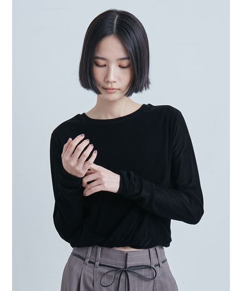 MIESROHE(ミースロエ) フロッキーチュールねじりTシャツ MIESROHE（ミースロエ） tシャツ フロッキーチュールねじりTシャツ