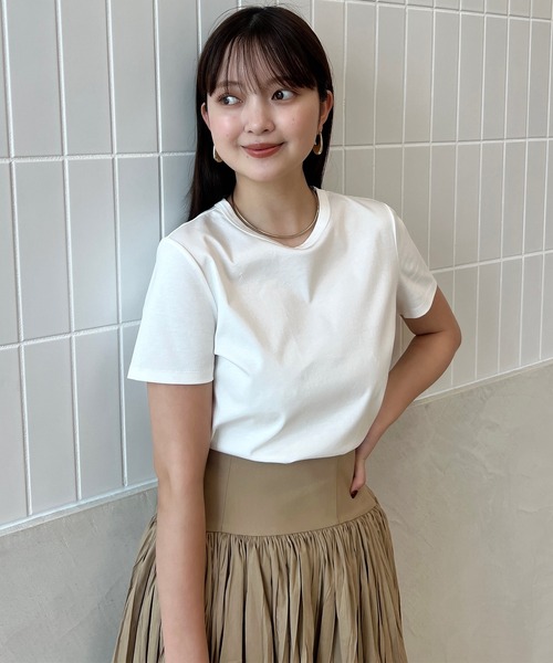 「anuans」 半袖Tシャツ MEDIUM ホワイト レディース