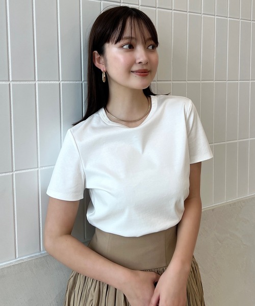 「anuans」 半袖Tシャツ MEDIUM ホワイト レディース