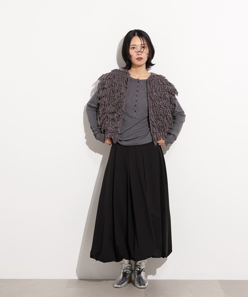 ベスト ジレ ループニットベスト レディース ENC ベスト ジレ loop knitting vest / ループ編みニットベスト
