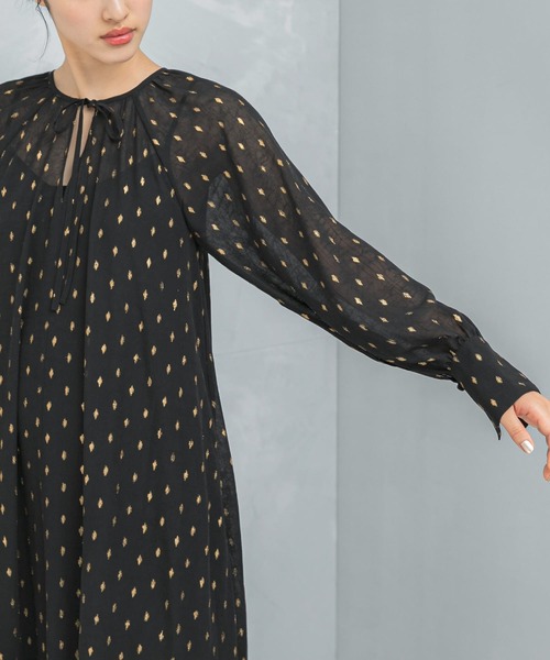 洗える】プリーツコンビ ワンピース まみさん 23区 プリーツコンビ