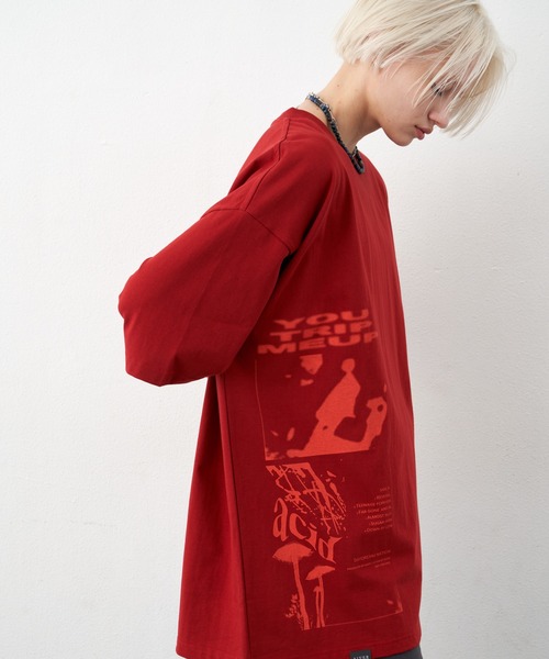 「AIVER」 7分袖Tシャツ LARGE オフホワイト メンズ