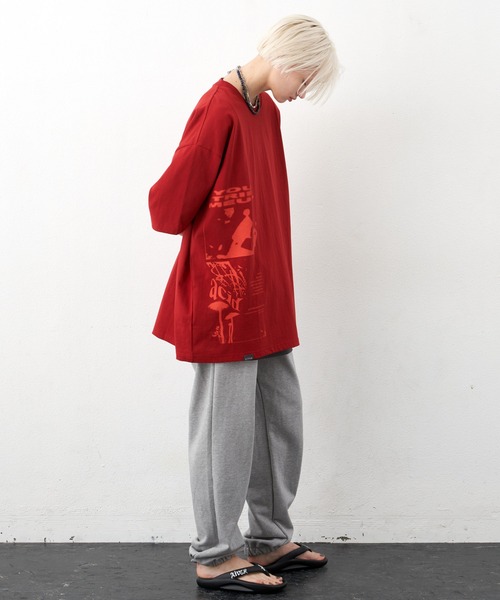 「AIVER」 7分袖Tシャツ LARGE オフホワイト メンズ