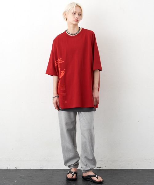 「AIVER」 7分袖Tシャツ LARGE オフホワイト メンズ
