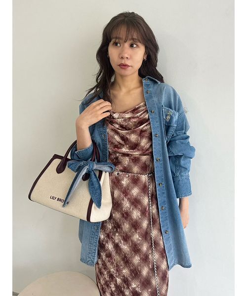 LILY BROWN トートバッグ ロゴ刺繍バリエーショントートバッグ