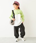 パンツ よくばりストレッチ ツイル ルーズタッ...の詳細画像1