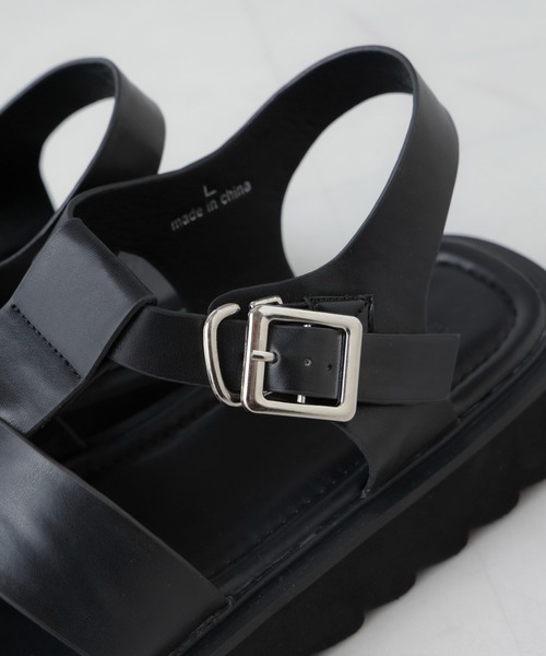 「NANO universe」 サンダル S ブラック メンズ_画像8