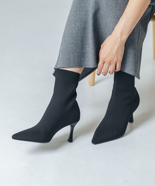 EVOL（イーボル） ブーツ 「S-LLサイズ展開・美脚効果あり」ニット