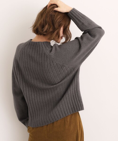 grove（グローブ） ニット セーター 「洗える」バックリブ切替ニット
