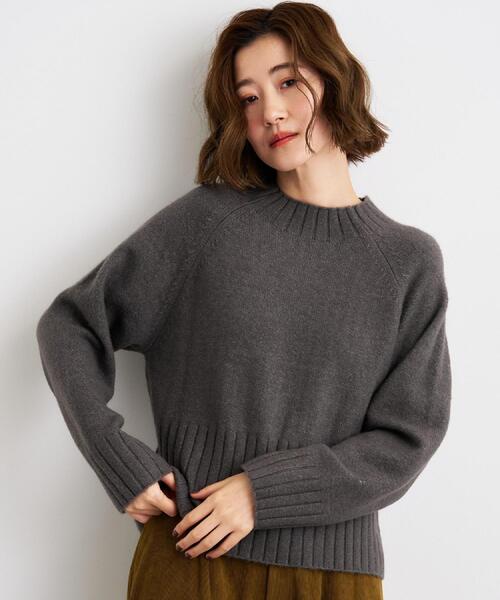 grove（グローブ） ニット セーター 「洗える」バックリブ切替ニット