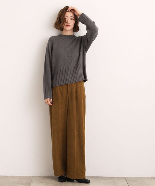 grove（グローブ） ニット セーター 「洗える」バックリブ切替ニット